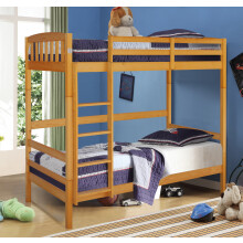 (Caramel, With 1 x Kerri Mattress) 3ft Wooden Combination Bunk Bed In Grey White Or Caramel