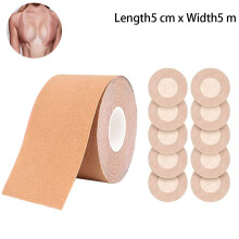 Boobs Tape, Invisible Breast Lift Tape, Disposable Round Nipple Cover, Boobytape for Lift 5cm*5M