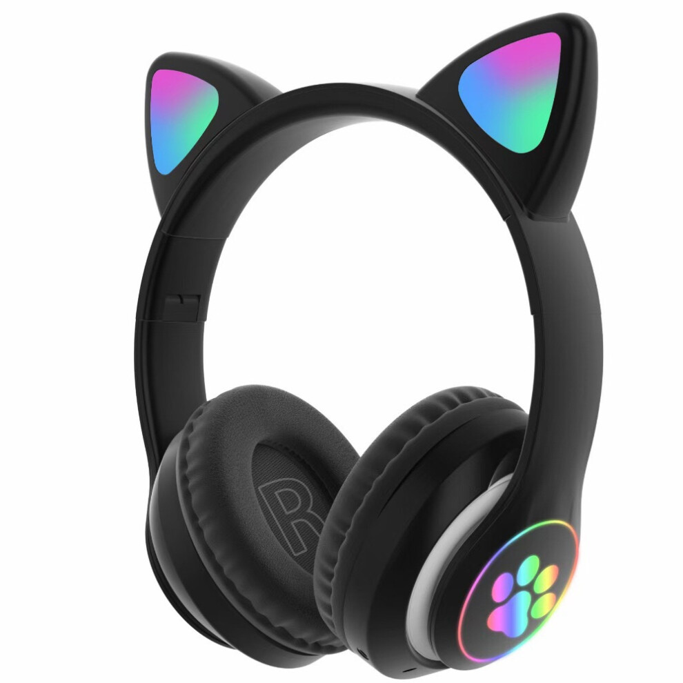 Yohou Black Wireless Noise Cancelling Over-Ear Headphones, Built-In Microphone, Headphones Cat Ear Wireless Headphones
