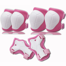 Six-piece Children's roller skating protective gear set sports helmet protective gear skateboard skating,pink