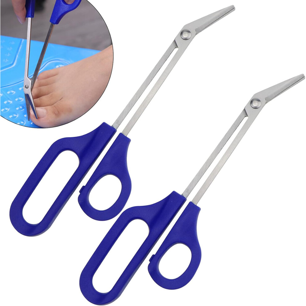 2 PACK Long Handle Toenail Clippers Scissors for Seniors,Toe Nail Cuticle Scissors Clippers Toenail Cutter