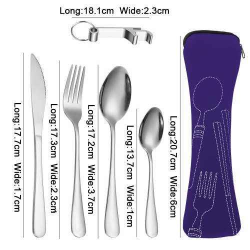 Portable Silverware Set with Case, Travel Camping Utensils Set 1