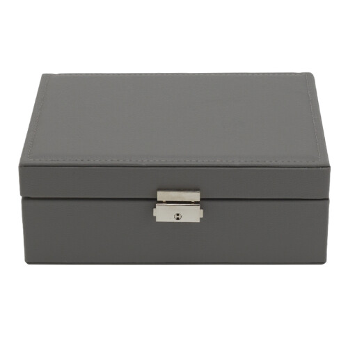 Living And Home Lockable Double Tier Faux Leather Jewellery Organizer 2