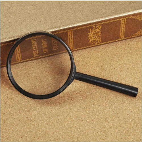 Black 7.5 cm Handheld Magnifying Glass, 5x Magnification – Reading Aid 2