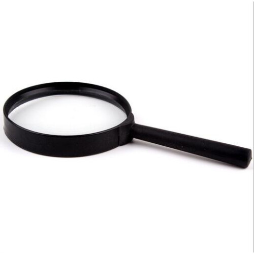 Black 7.5 cm Handheld Magnifying Glass, 5x Magnification – Reading Aid 1