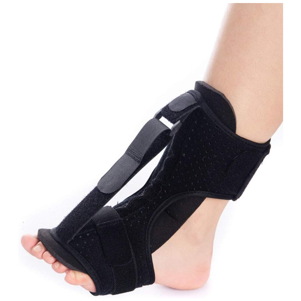 Yohou Black Adjustable Foot Brace Plantar Fasciitis Night Splint Foot Drop Orthotics Brace