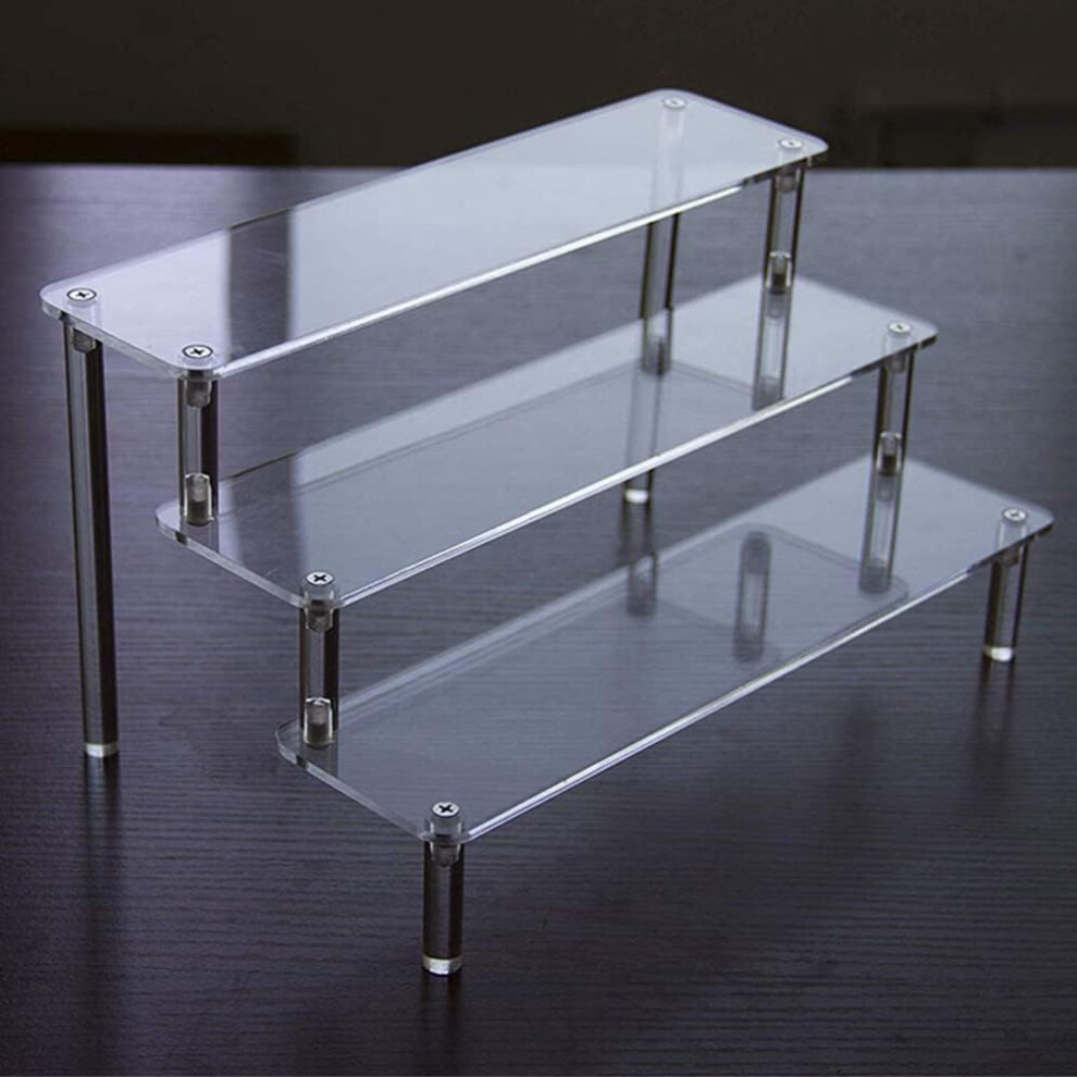 Clear Acrylic Display Stand, 3 Tier Clear Stair Shelf, Collection Acrylic Display Stand, for Nail Polish, Cosmetics-image-OPC-PFBJSQW-NEW