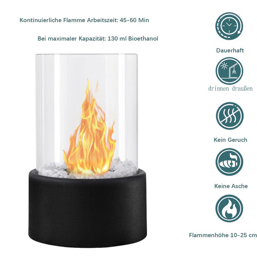 Fireplace Table Fire with PU Pad Decorative Stones Longer Burning Time Portable Bio Ethanol Fire Pit Small Fireplace 1