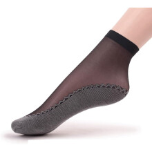 Women's 10 Pairs Silky Anti-Slip Cotton Sole Sheer Ankle High Tights Hosiery Socks Reinforced Toe Stockings