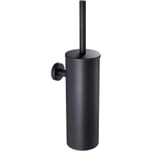 Black Wall Hung Toilet Brush With Brush Holder, Toilet Brush With Antibacterial Brush Holder