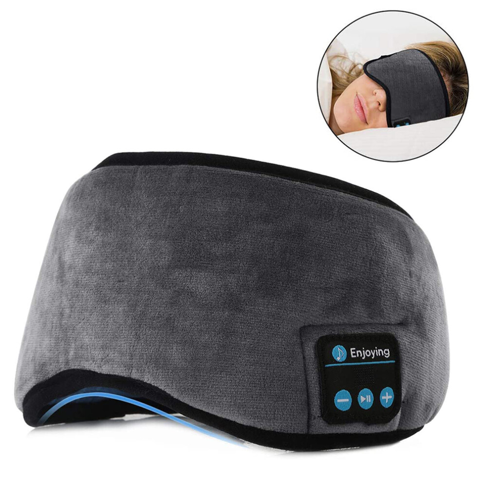 Yohou Gray Bluetooth Eye Mask Sleep Headphones, Adjustable Music 3D Sleep Mask Bluetooth