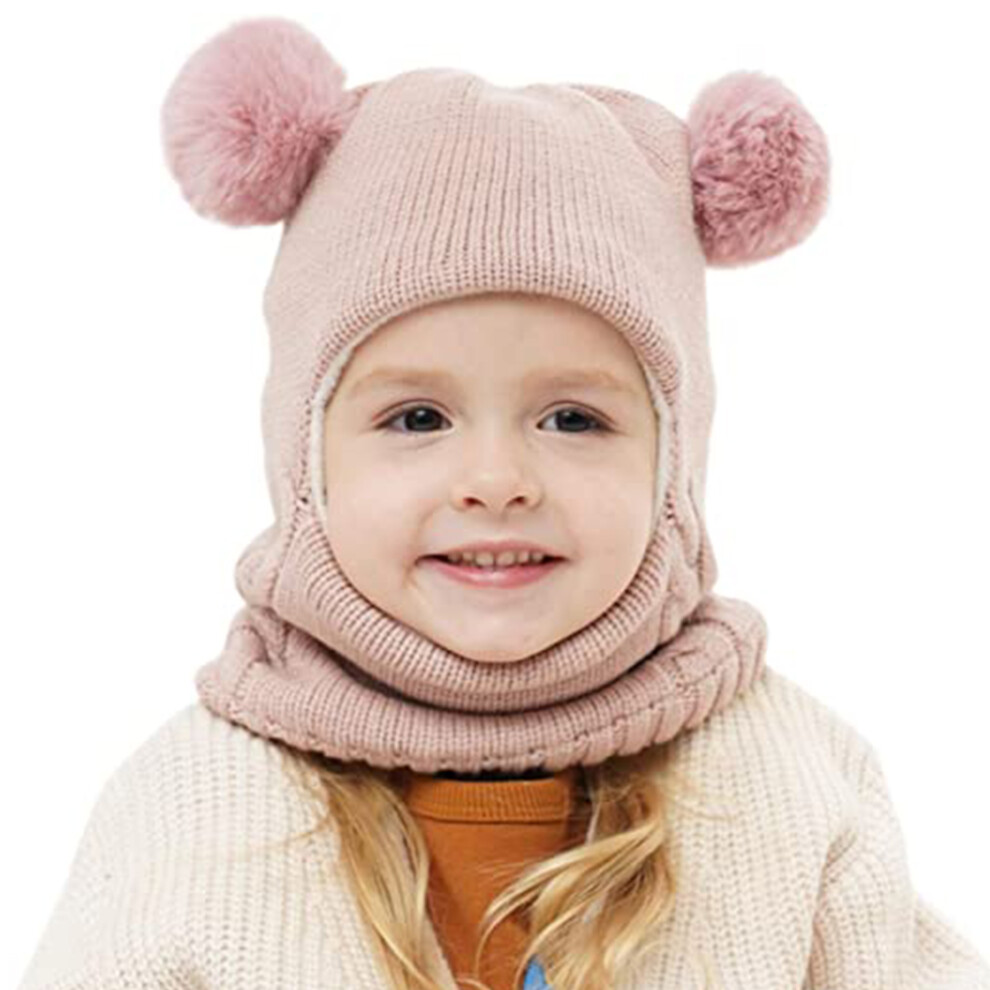 1 pcs Baby Winter Hat Scarf Set Unisex Infant Toddler Kids Hat Scarf Pink on OnBuy