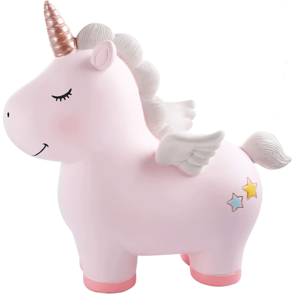 Lovely Rainbow Unicorn Piggy Bank For Girls, Resin Unicorn Piggy Bank Toys