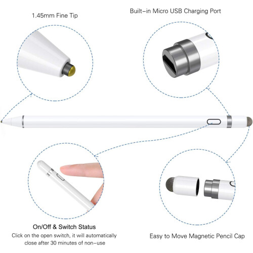 Active Stylus Pen Compatible with Ios&Android Touch Screens, With Dual Touch Function 1