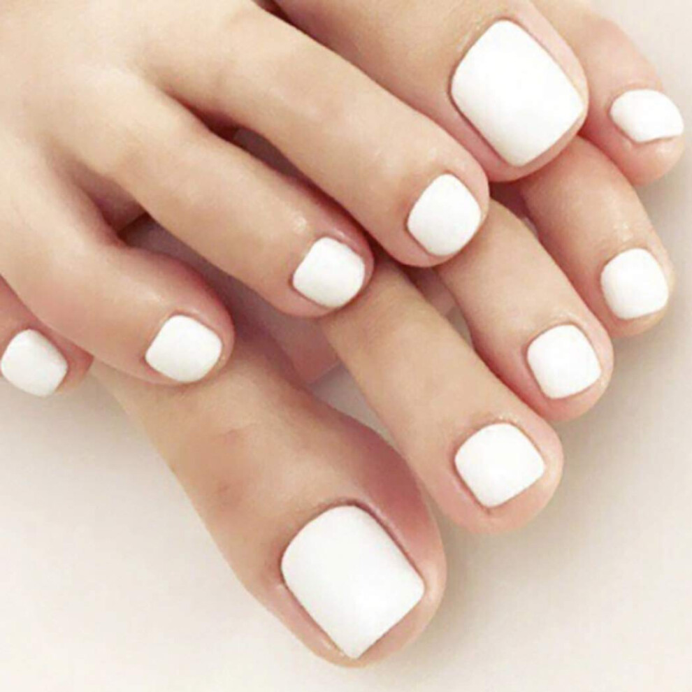 Yohou Fashion Matte Fake Toenails Foot Fake Nail Full Cover Aryclic Square Press On Toe Nails (24Pcs)