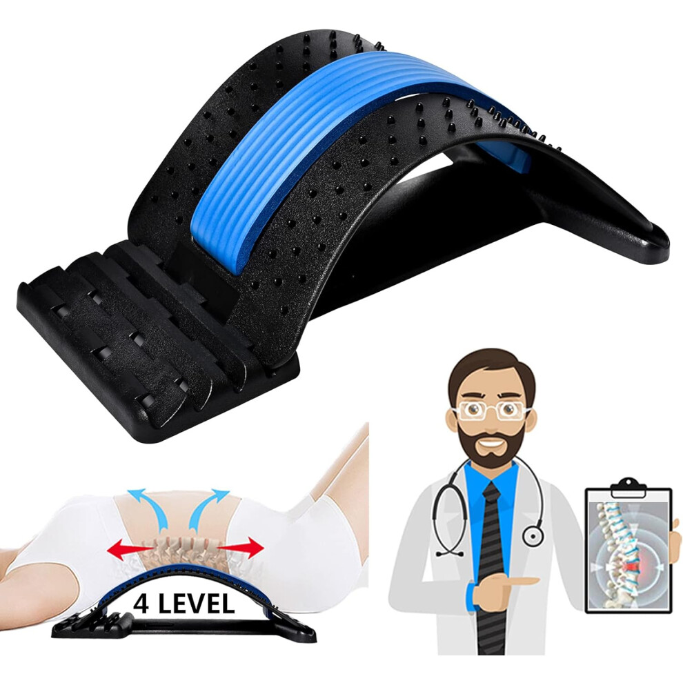 Yohou Back Stretcher, Lumbar Back Pain Relief Device, Spine Deck/ Multi-Level Back Massager Lumbar,4 Level