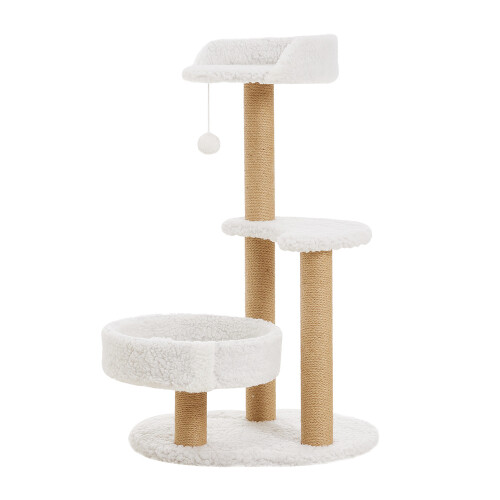Living And Home Padded Cat Tower with Sisal Scratching Post