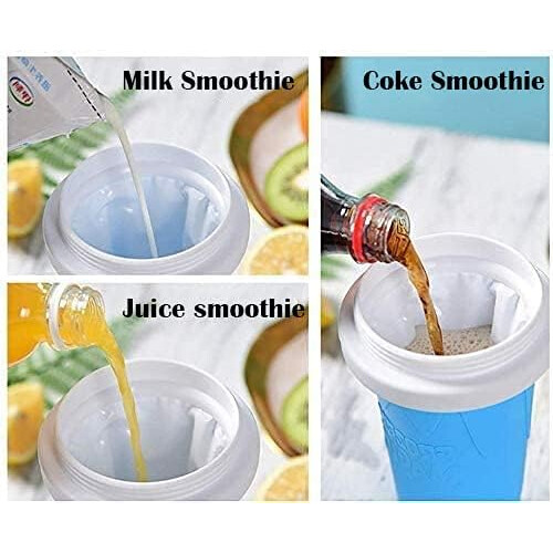 Magic Quick Frozen Smoothies Cup Cooling Cup Double Layer Squeeze Cup Slushy Maker - GREEN 2