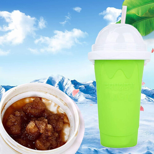 Magic Quick Frozen Smoothies Cup Cooling Cup Double Layer Squeeze Cup Slushy Maker - GREEN 1