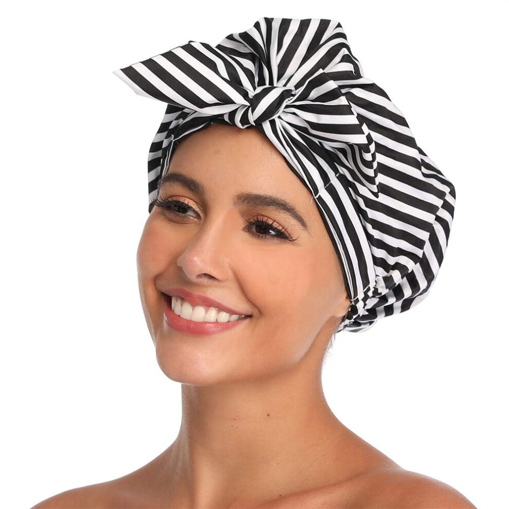 Yohou Shower Cap Compatible With Women Hair Cap Compatible With Shower Reusable Shower Cap Compatible With Long Hair