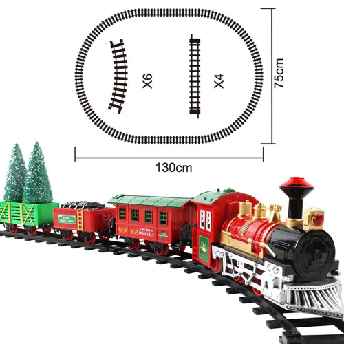 Classic Christmas Train Set Toy with Lights and Sounds 2