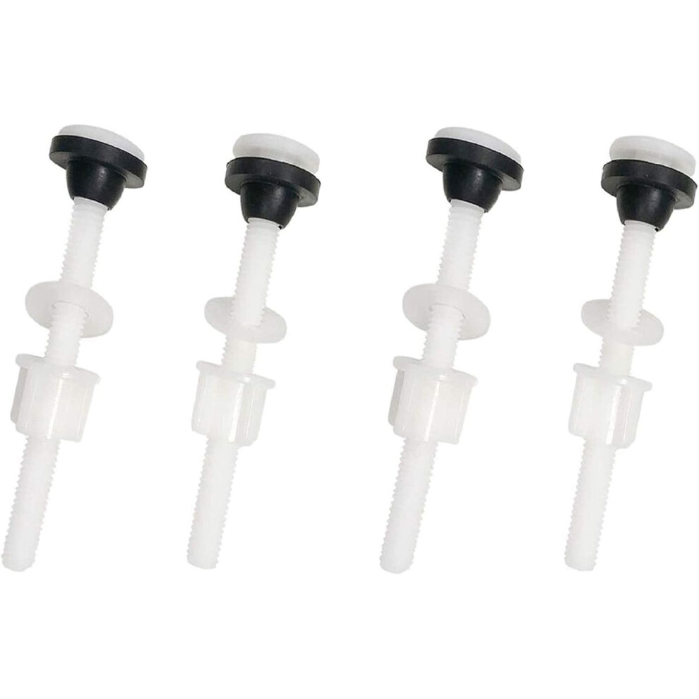 4 Pack Toilet Seat Screws, Universal Plastic Toilet Seat Bolts With Washers Replacement 9379360711408