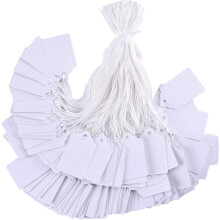 Price Tags Cord Attached 100 Pcs White Smooth Surface Marker Goods Tags Writable Labels Hang Tags