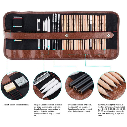 29-Piece Professional Sketching and Drawing Art Tool Kit - (without sketchbook) 1