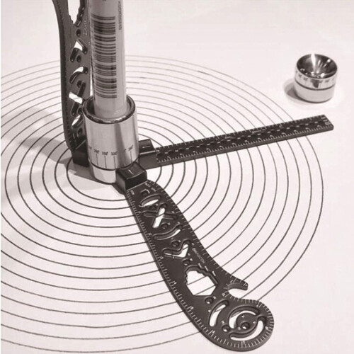 Multifunction Drawing Tool Versatile Drawing Curved Magnetic Ruler Protractor Combo and Mini Compass 2