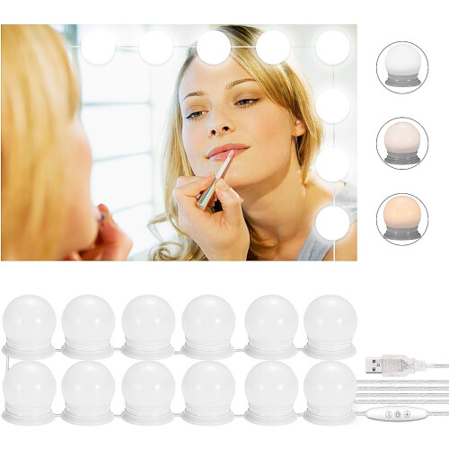 Mirror Light, 12 Bulbs LED Light Kit Dimmable Cosmetic Mirror Lamp 2
