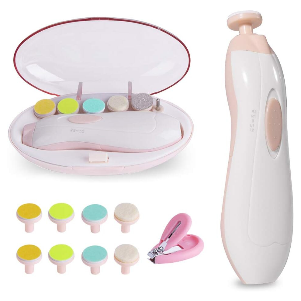 Baby Nail File Electric Nail Trimmer Manicure Kit, Baby Fingernail Clippers With Baby Nail Grinder Light Yohou