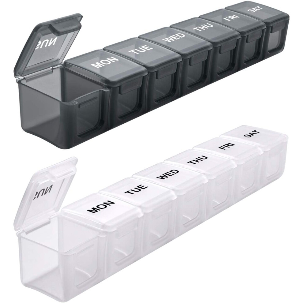 Yohou Extra Large Weekly Pill Organizer 2 Pcs, Daily Pill Cases