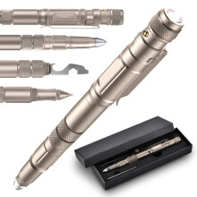 Aluminum Tactical Pen with LED Flashlight – Glass Breaker, Bottle Opener & Hex Wrench | Compact Gift for Dad, Grandpa