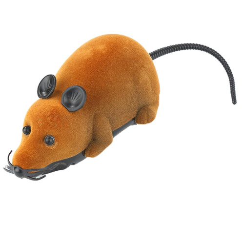Mini Remote Control Mouse Mice Cat Toy Funny Pranks for Adults Brown 2