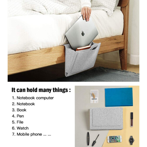 Felt Bed Tray Organizer, Felt Bedside Caddy Storage Bag 2