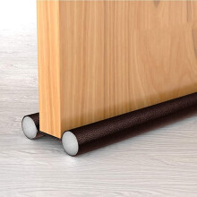 Under Door Draft Stopper 37 Inch Cuttable and Washable,Twin Door Draft Stopper - Brown