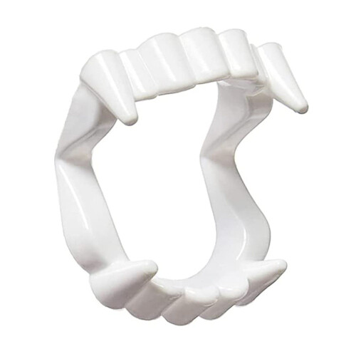Plastic Vampire Teeth Devil Fang Devil Dentures Cosplay Props Halloween Vampire Costume Accessories - White
