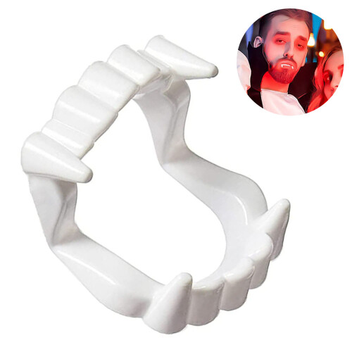 Plastic Vampire Teeth Devil Fang Devil Dentures Cosplay Props Halloween Vampire Costume Accessories - White 1