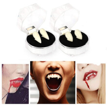 Vampire teeth 2 pairs of vampire teeth for attaching and modeling Natural white (13mm+17mm)