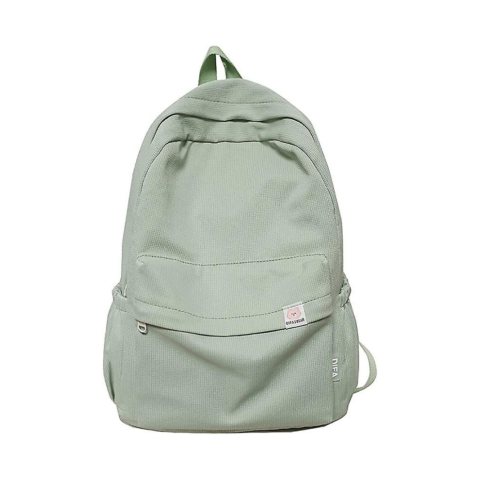 (Green) Simple Classic Backpack Canvas Leisure School Backpack Teenager Girls Student Large Capacity School Book Bag Casual Backpack Green