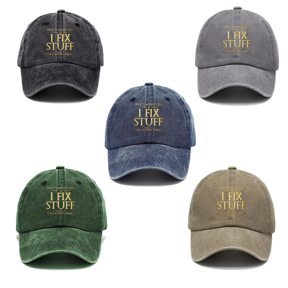 (Black) Baseball Cap That's What I Do I Fix Stuff And I Know Things Baseball Caps, Graphic Baseball Caps For Men Black
