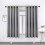 (Silver, 46" width x 54" drop - 117cm width x 137cm drop.) Thermal Blackout Plain Eyelet Ring Top Curtains 1