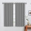 (Silver, 66" width x 54" drop - 168cm width x 137cm drop.) Thermal Blackout Plain Eyelet Ring Top Curtains 1