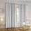 (Silver, 90" width x 90" drop - 228cm width x 228cm drop.) Thermal Blackout Plain Eyelet Ring Top Curtains 1