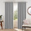 (Silver, 90" width x 90" drop - 228cm width x 228cm drop.) Thermal Blackout Plain Eyelet Ring Top Curtains 6