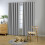 (Silver, 90" width x 90" drop - 228cm width x 228cm drop.) Thermal Blackout Plain Eyelet Ring Top Curtains 7
