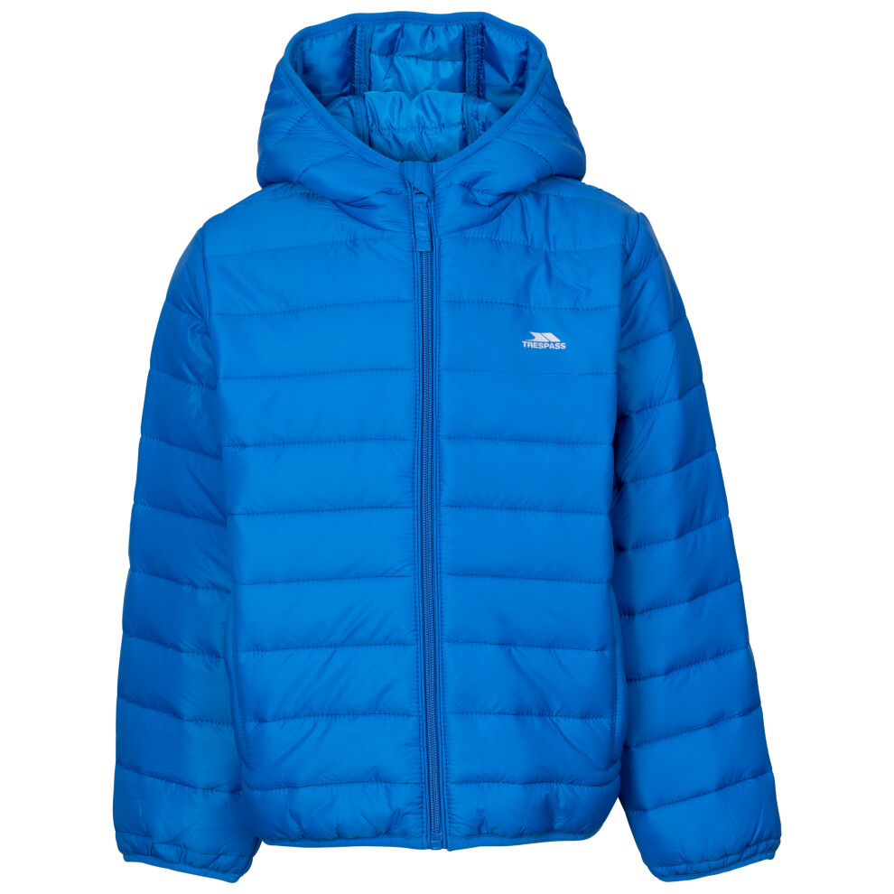 (7-8 Years, Blue) Trespass Boys Padded Jacket 2 Zip Pockets Kelmarsh