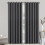 (Grey, 66" width x 90" drop - 168cm width x 228cm drop.) Thermal Blackout Plain Eyelet Ring Top Curtains 1