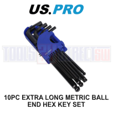 US PRO Tools 10PC Extra Long Ball End Allen Hex Key Set Metric 2 - 12mm 1630