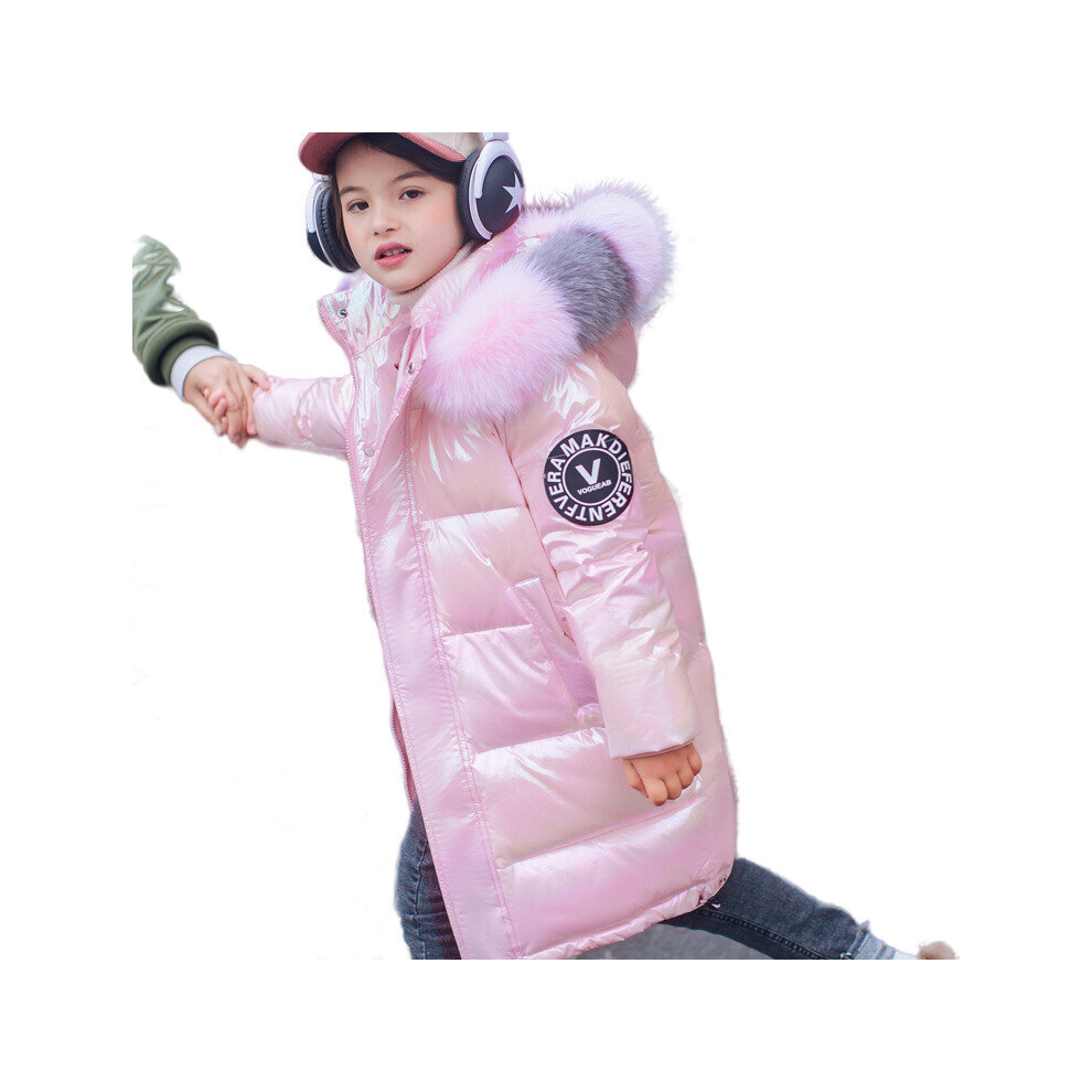 (Pink, 5-6 Years) Kids Girls Winter Coat Hooded Fur Parka Jackets UK